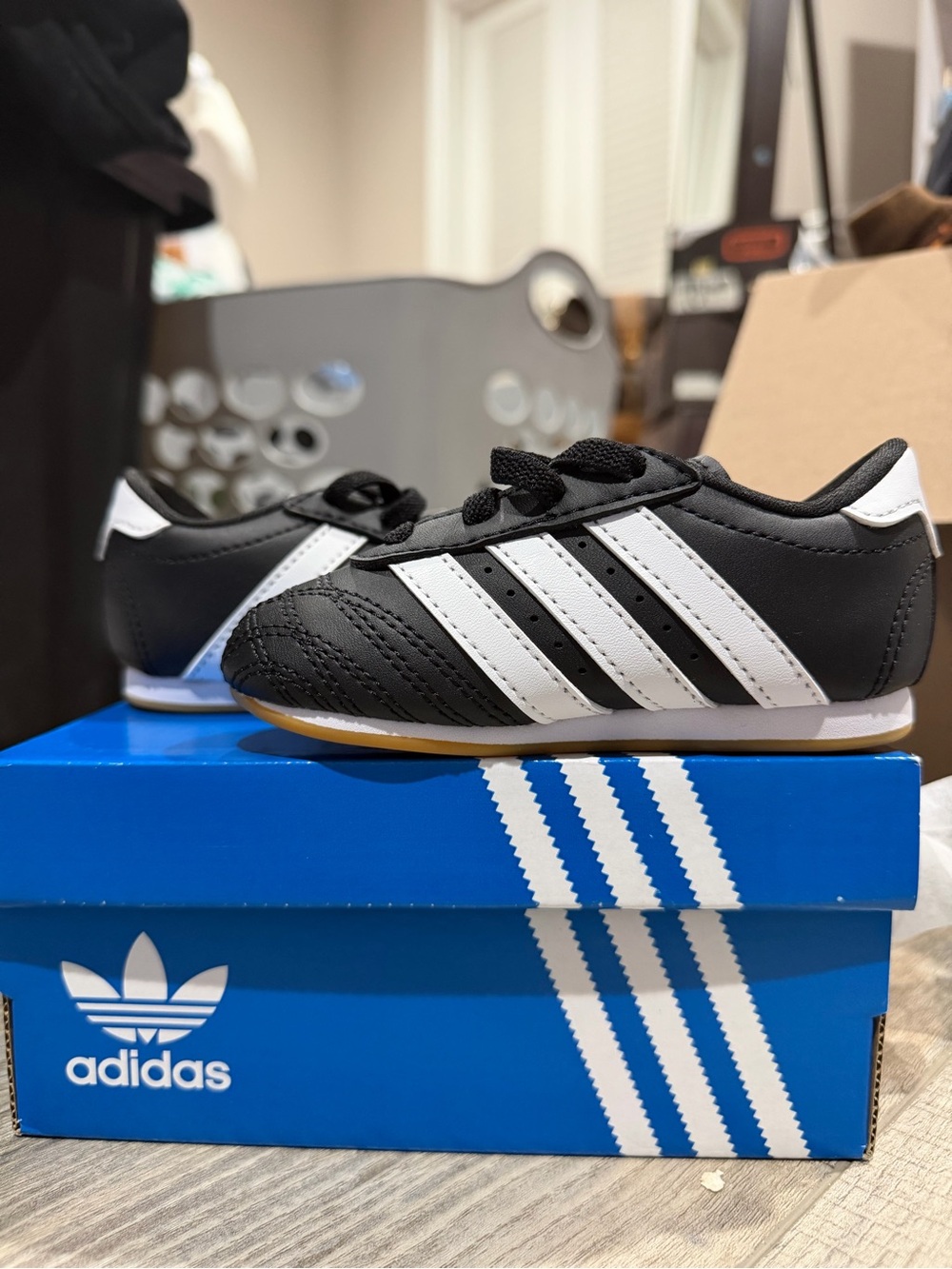 adidas Taekwondo Lace CF EL Toddler Shoes Black White Size 6K NWT - Picture 2 of 6